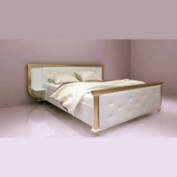 Легло за матрак 160/200 см ОРНЕЛА бяло и злато